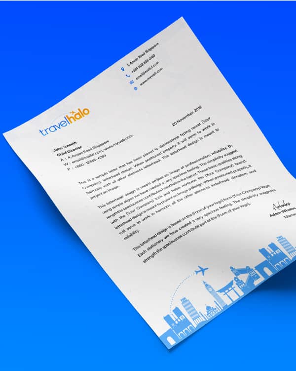 Letterhead — for HaloTravel